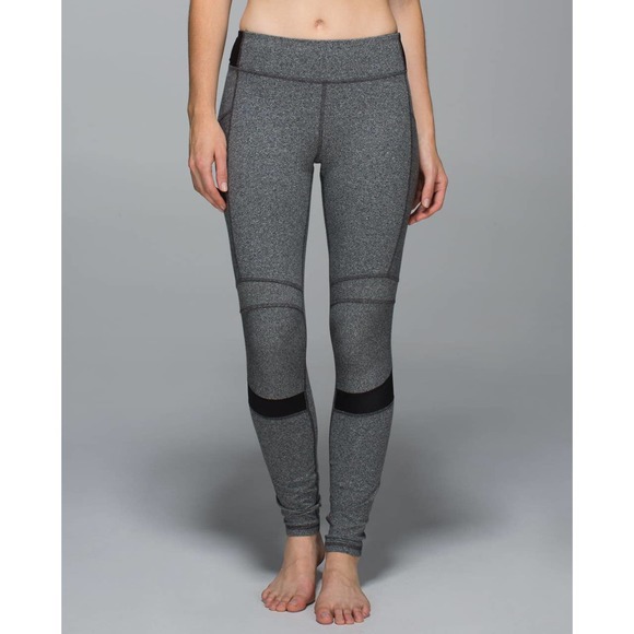 lululemon athletica Pants - Lululemon Motivate Pant Heathered Speckled Black/Grey Size 6